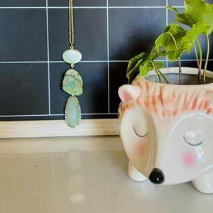 Long Druzy Stone Necklace